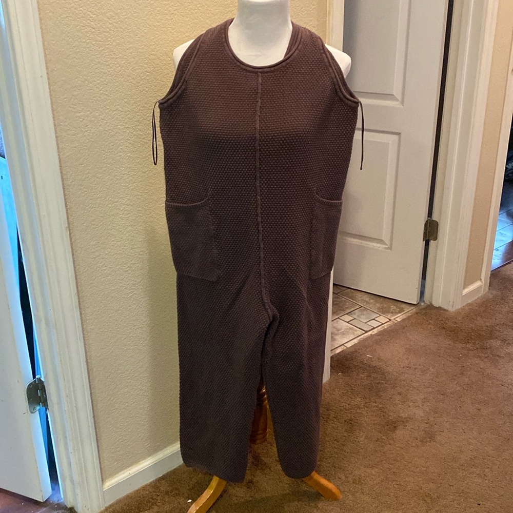 Brown small petite jumpsuit